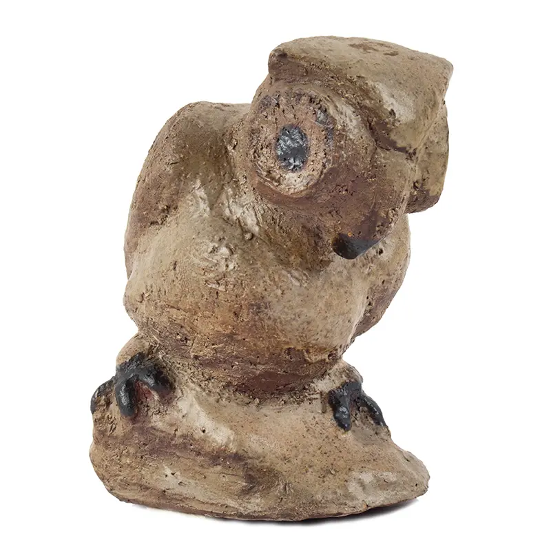 Early 20th Century Sewer Tile Owl – End-of-the-Day Piece, Likely from the Midwest