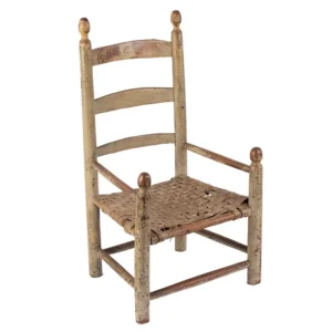 Child’s Ladder-Back Armchair in Paint, Original Splint Seat Inventory Thumbnail
