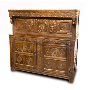 Exceptional Carved Oak Court Cupboard, Northern England Inventory Thumbnail