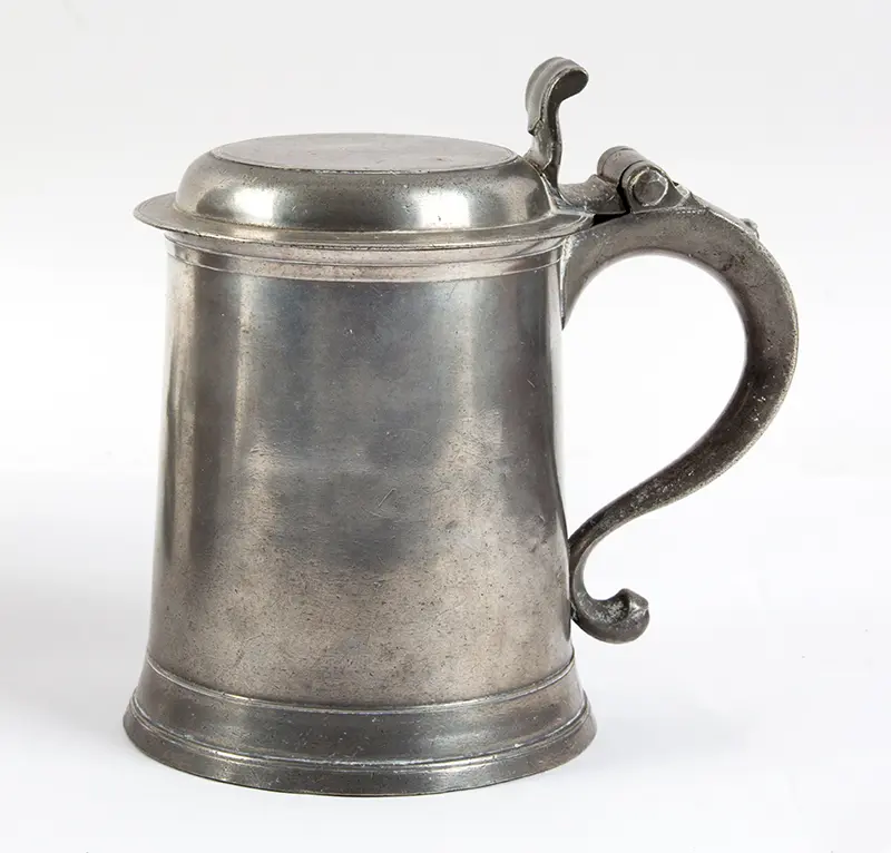 A Rare New York Pewter Tankard Bearing the Touch of Henry Will