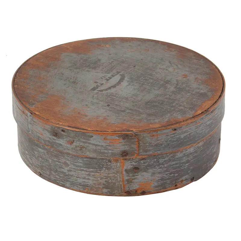 New England Bentwood Pantry Box in Gray/Blue Paint