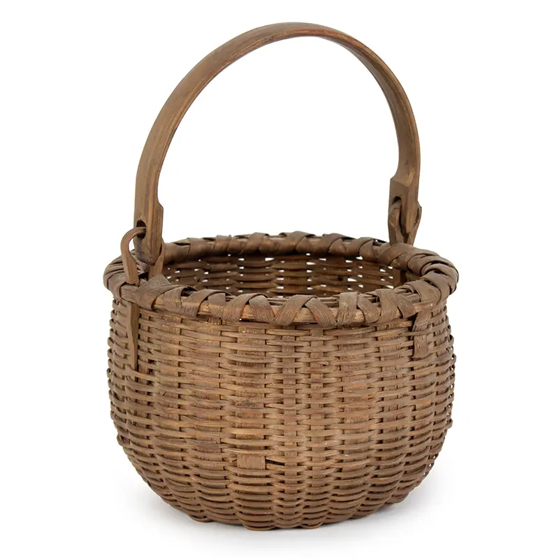 Small, Woven Splint Swing Handle Taconic Basket, Bushwacker, Taghkanic