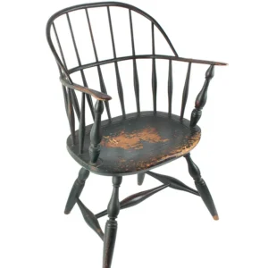 Sack Back Windsor Armchair in 19th Century Green Paint Inventory Thumbnail