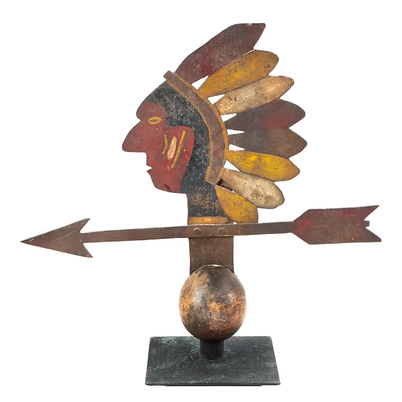 Weathervane, Silhouette, Native American Indian Wearing Headdress