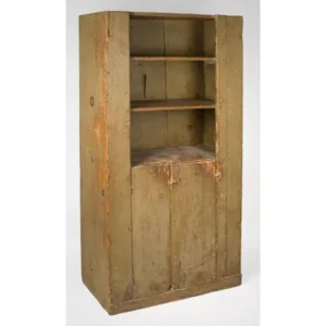 Open Top Country Cupboard, Original Surface History, Sage Green, Small Size Inventory Thumbnail