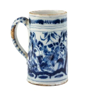 English Delftware Mug Featuring Bird on Rock Decoration, 17th Century Inventory Thumbnail