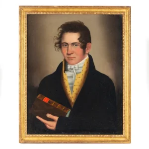 Portrait, Handsome Man Wearing Yellow Vest, Holding a Book Inventory Thumbnail