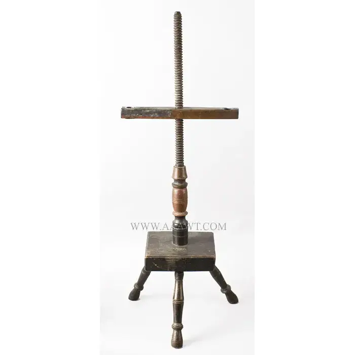 Floor Candlestand, Adjustable Screw Post, Original Painted Surface
