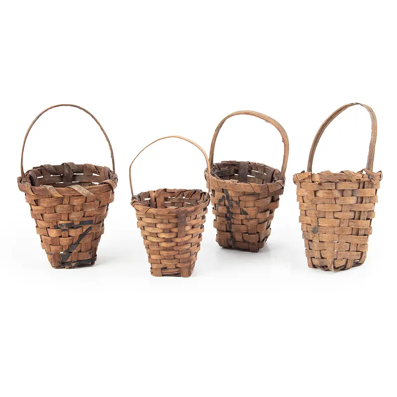 Berry Baskets with Bentwood Handles, Lot of Four