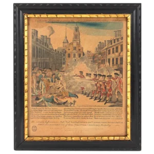 THE BLOODY MASSACRE – BOSTON, MARCH 5, 1770, Hand Colored Engraving Inventory Thumbnail