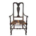 859-121_6_Queen-Anne-Armchair,-NE,-Red-Resin-Stain,-Curved-Rail,-Brush-Feet