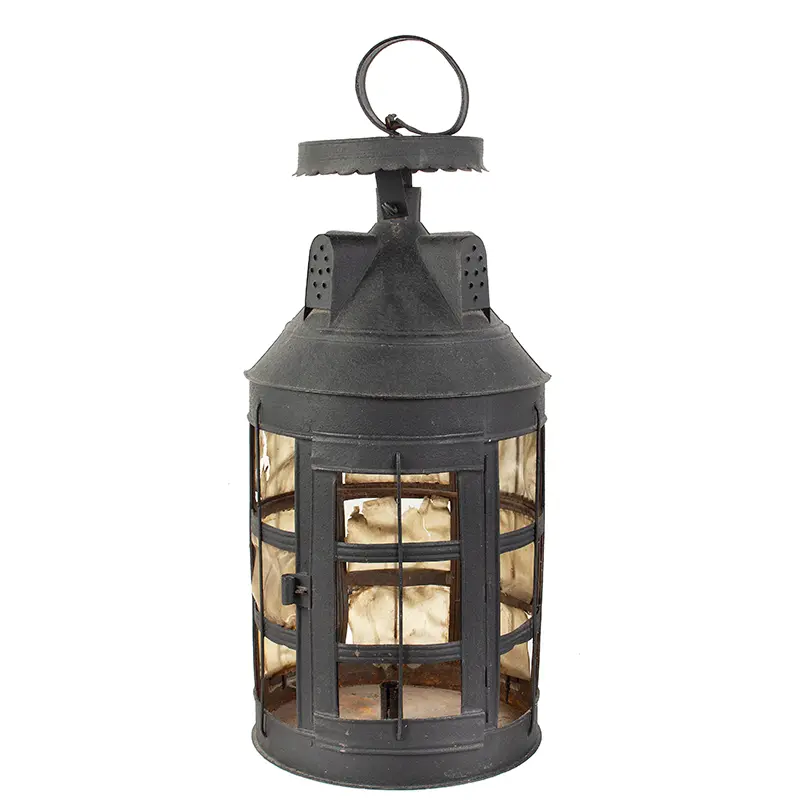 Exceptionally Large Horn-Paneled Candle Lantern