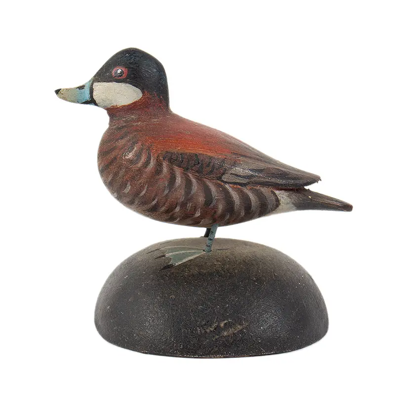 Ruddy Duck, Drake, Carved and Painted Wood