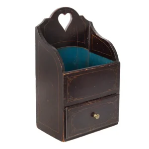 Large Hanging American Wallbox, Pierced Heart Cutout, Early Construction Inventory Thumbnail